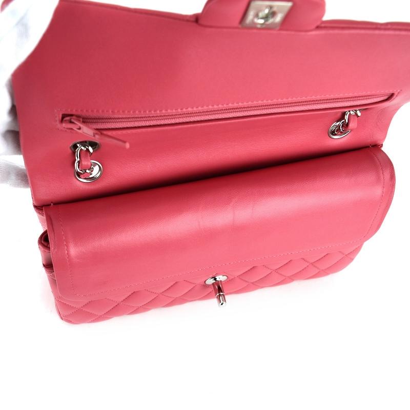 マトラッセ シャネル チェーンショルダー ダブルフラップ ピンク