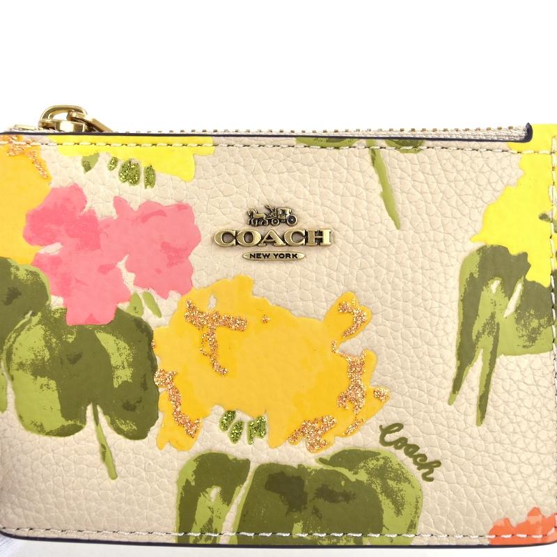 coachイエローフルーツモチーフケース COACH（コーチ） キーリング付き パスケース ミニスキニーIDケース