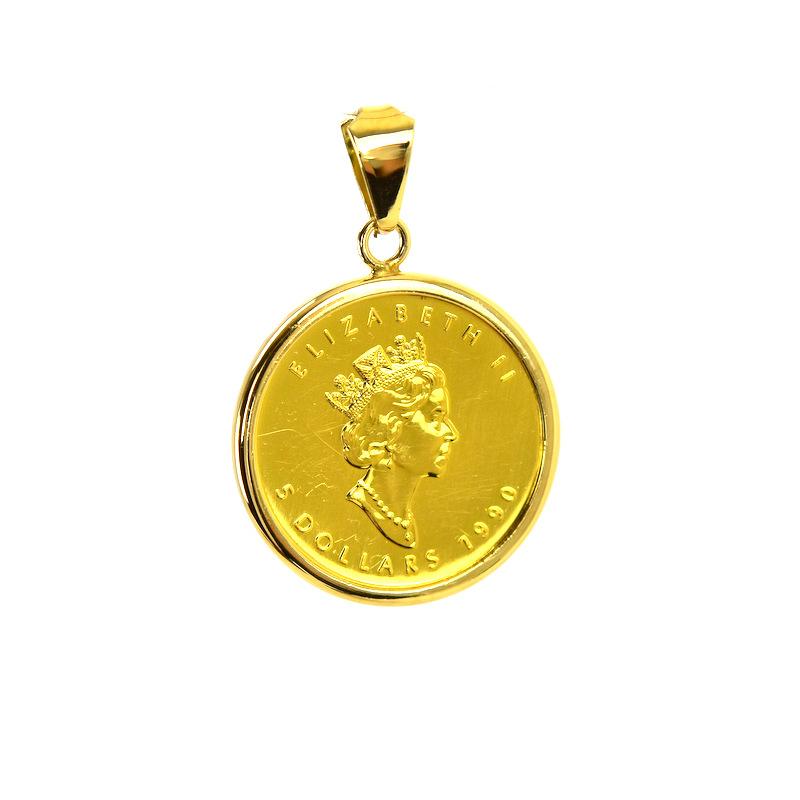 田中貴金属ジュエリー メイプルリーフ金貨 1/10oz ペンダントトップ