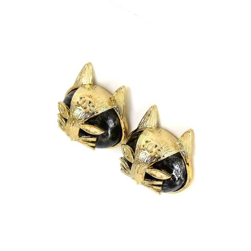 CHANEL シャネル ピアス ネコモチーフ 両耳用 ココマーク CHANEL シャネル ピアス ネコモチーフ 両耳用 ココマーク