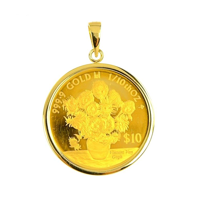 ゴッホ ひまわり プルーフ金貨 1/10oz クック諸島 10ドルコイン