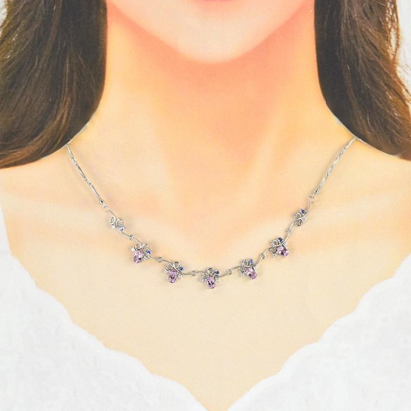山崎裕見子 ネックレス K18WG ピンクトルマリン 3.50ct