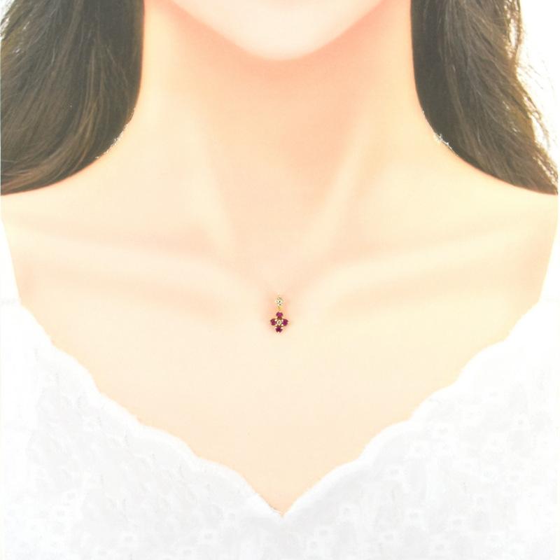 ペンダントトップ ルビー 0.40ct ダイヤモンド 0.08ct 18k 18金  