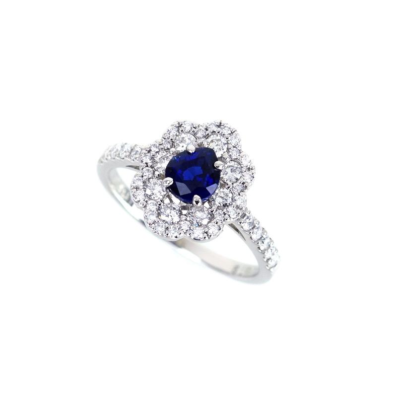 サファイア 指輪 Pt900 12号 サファイヤ 0.79ct ダイヤモンド 0.57ct