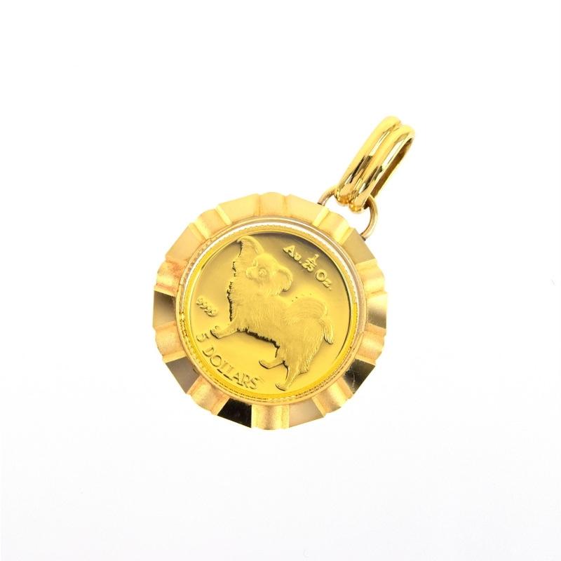 最終値下げK18イエローゴールド ペンダント エリザベス2世 最終値下げ希少エリザベス2世 コイン1987年ゴールドペンダント