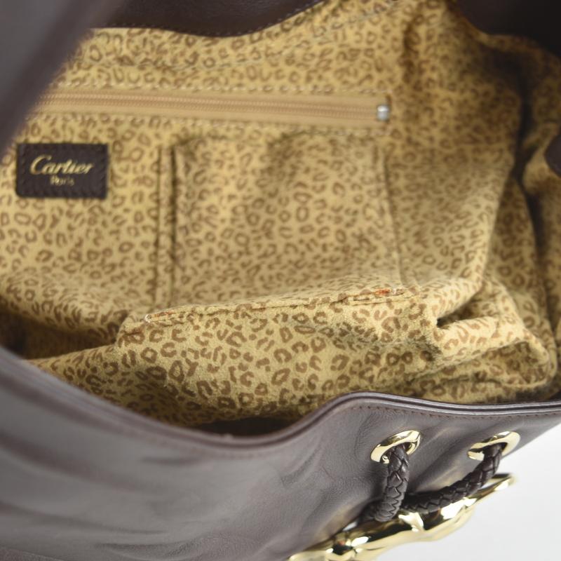 Cartier カルティエ パンテール ショルダーバッグ パンサー ゴールド金具 カルティエ パンテール ハンドバッグ レザー ブラック ゴールド