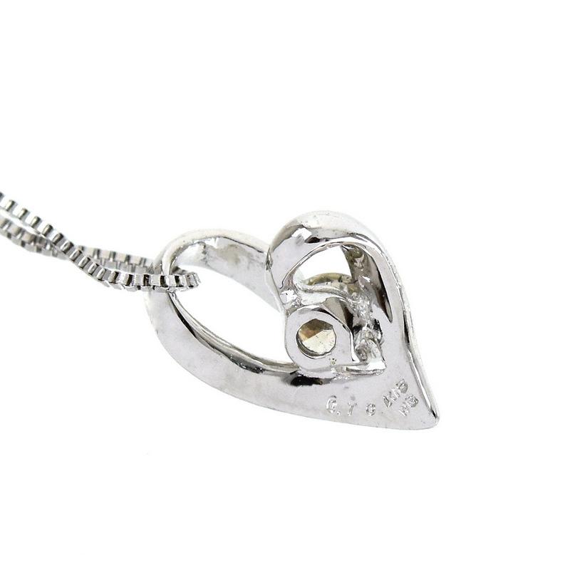 ネックレス レディース 18金 K18WG ホワイトゴールド ハートモチーフ