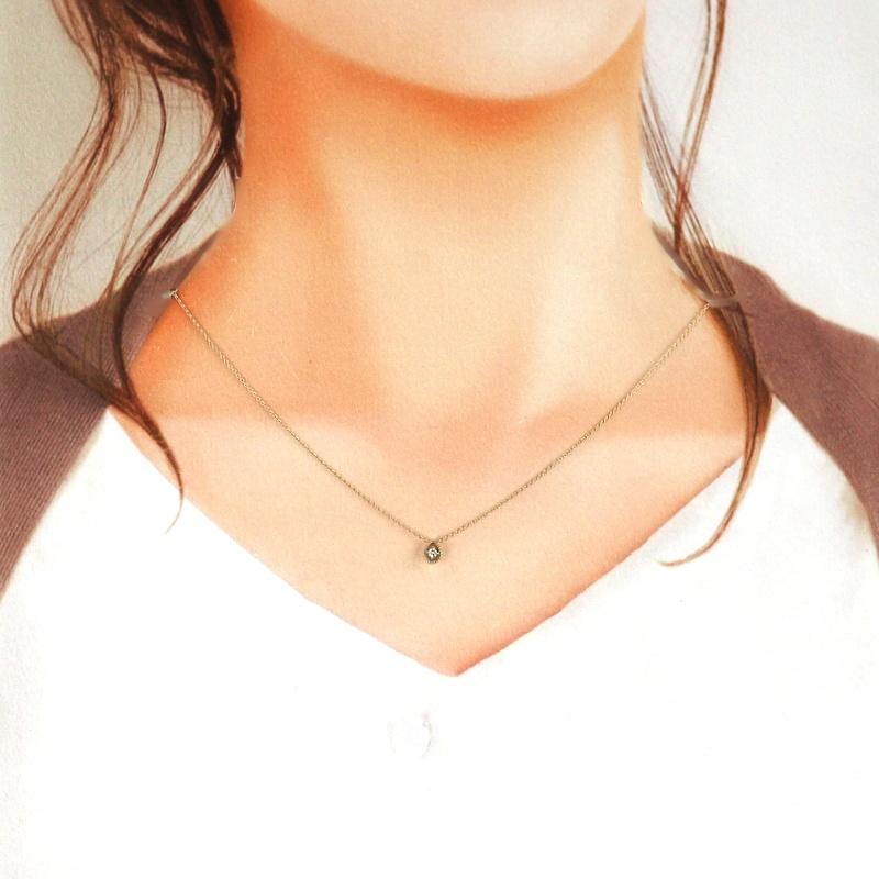 ネックレス レディース K10YG ダイヤ 0.03ct ドロップモチーフ 40cm 