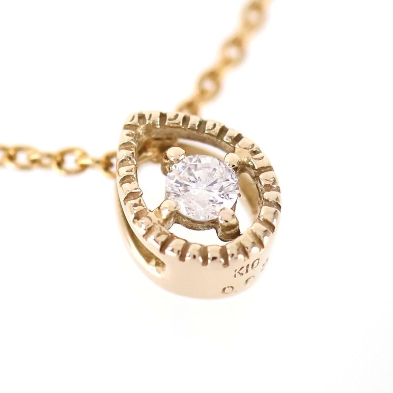 ネックレス レディース K10YG ダイヤ 0.03ct ドロップモチーフ 40cm