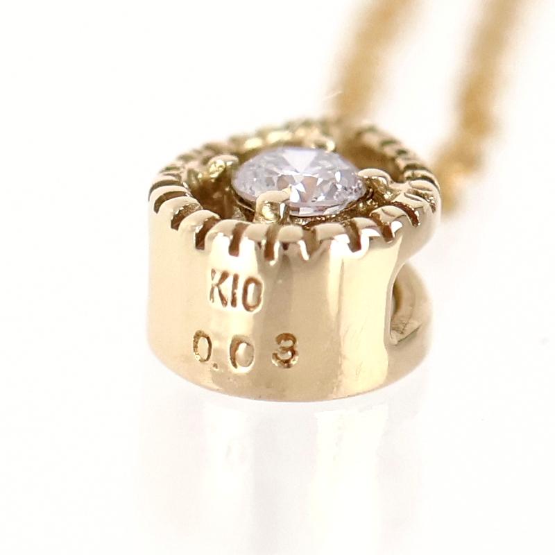 ネックレス レディース K10YG ダイヤ 0.03ct ドロップモチーフ 40cm
