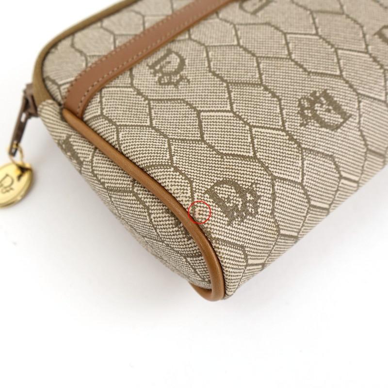 クリスチャン・ディオールのブラウンキャンバスポーチ 楽天市場