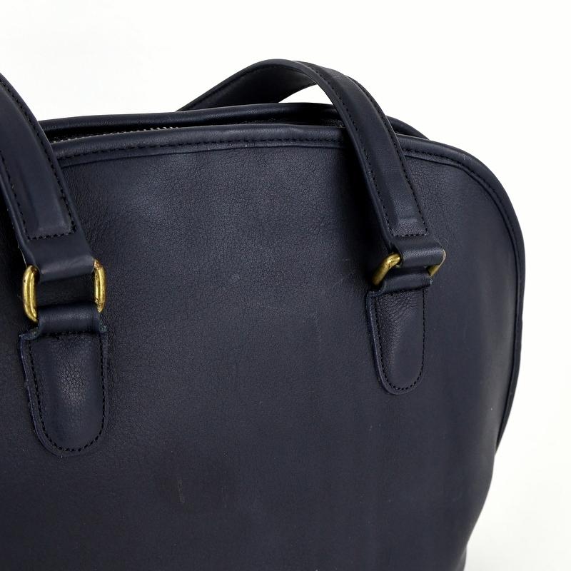 コーチ バッグ オールドコーチ ネイビー レザー ハンドバッグ