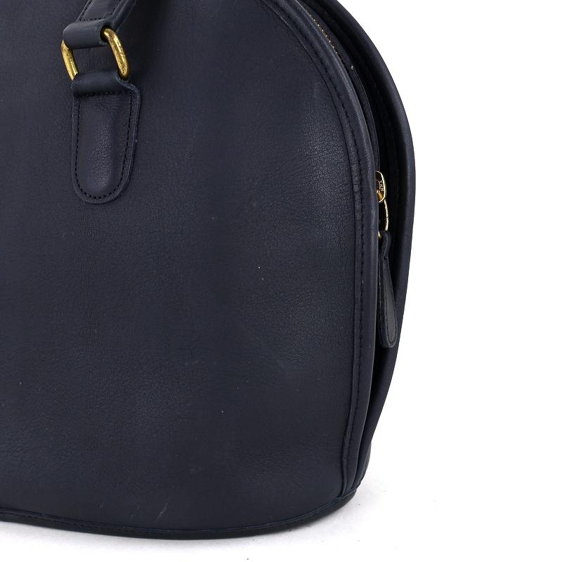 美品 old COACH 9958 USA製 ネイビー ハンドバッグ コーチ バッグ オールドコーチ ネイビー レザー ハンドバッグ