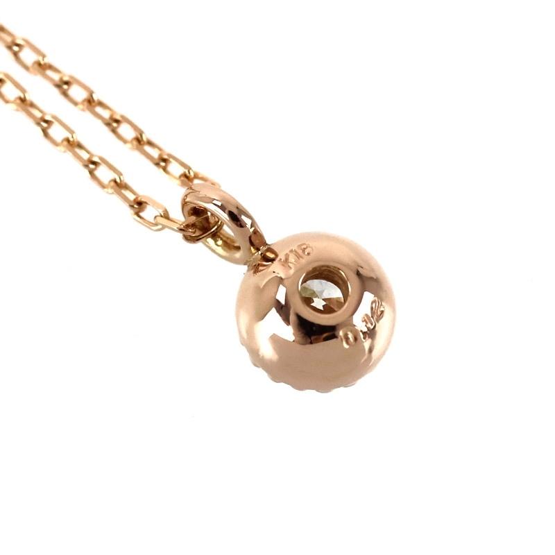 ダイヤモンド ネックレス K18PG 一粒ダイヤ 0.12ct 40cm ドット枠 ジュエリー レディース アクトワン_8