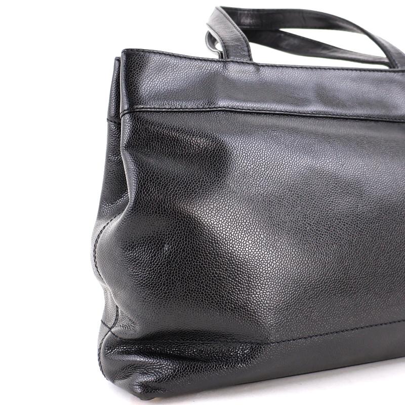【美品】シャネル　キャビアスキン　トートバッグ　黒　ブラック　レザー　ショルダー 楽天市場】【バッグ】CHANEL シャネル ロゴ トートバッグ