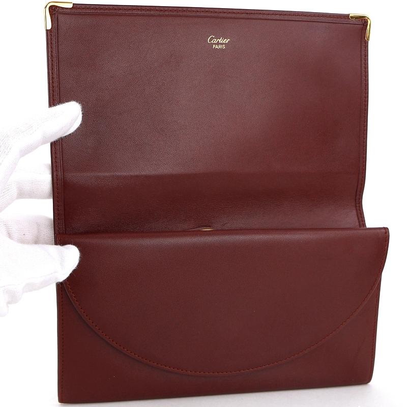 MUST DE CARTIER カルティエ 財布 マストライン 二つ折り長財布 がま口