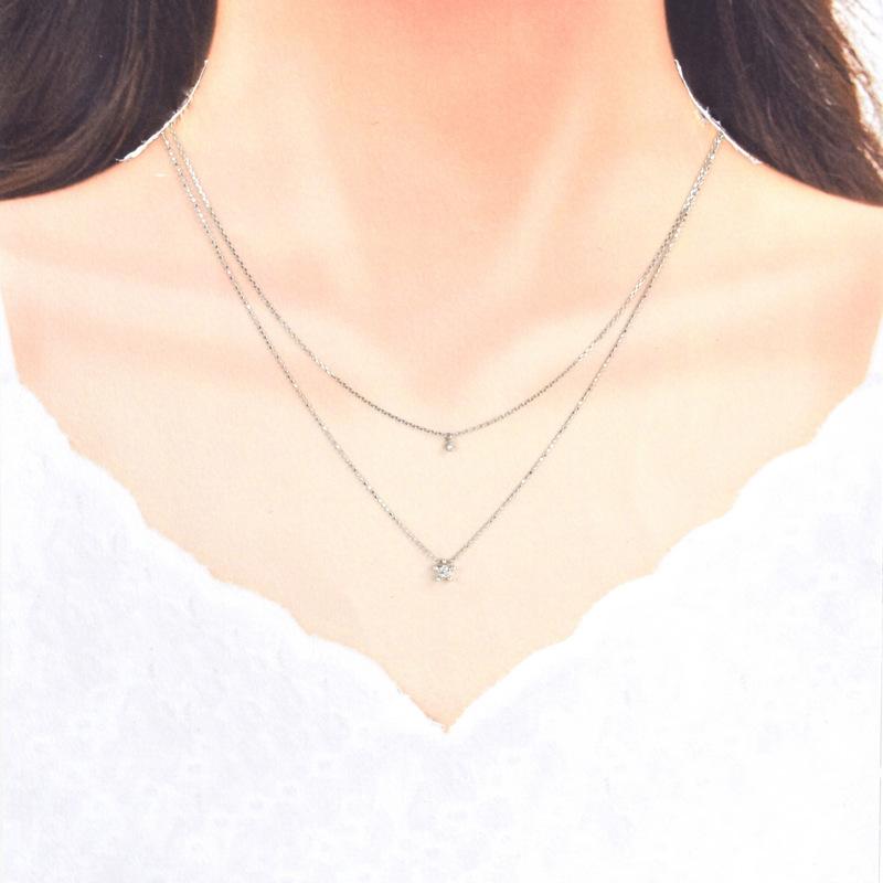 ネックレス レディース 18k 18金 ホワイトゴールド スターモチーフ 星