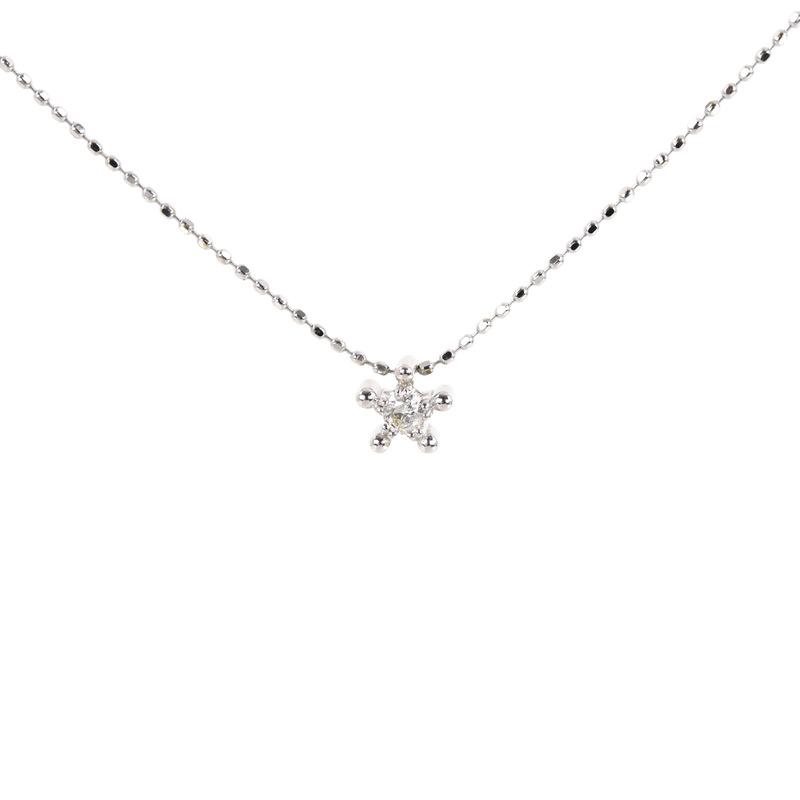 ネックレス レディース 18k 18金 ホワイトゴールド スターモチーフ 星 