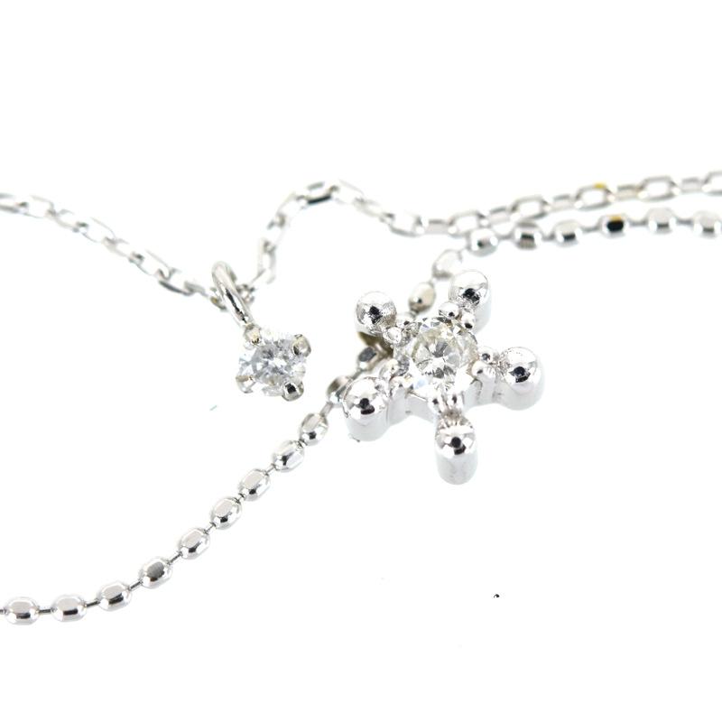 ネックレス レディース 18k 18金 ホワイトゴールド スターモチーフ 星
