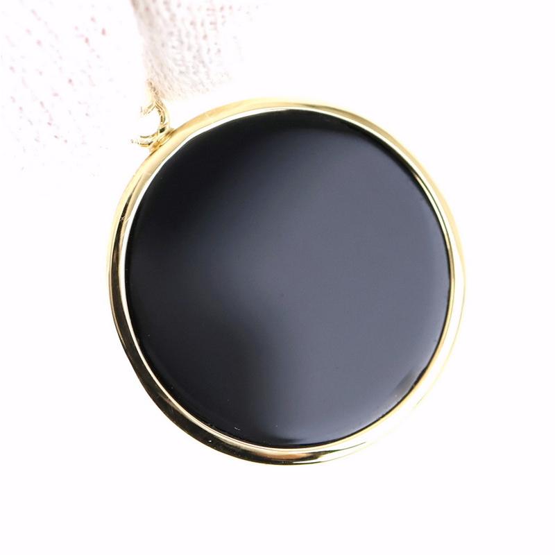 カメオ ペンダントトップ クリスマスツリーモチーフ ブラック ホワイト