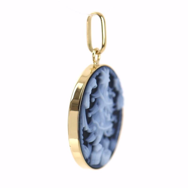 カメオ ペンダントトップ クリスマスツリーモチーフ ブラック ホワイト