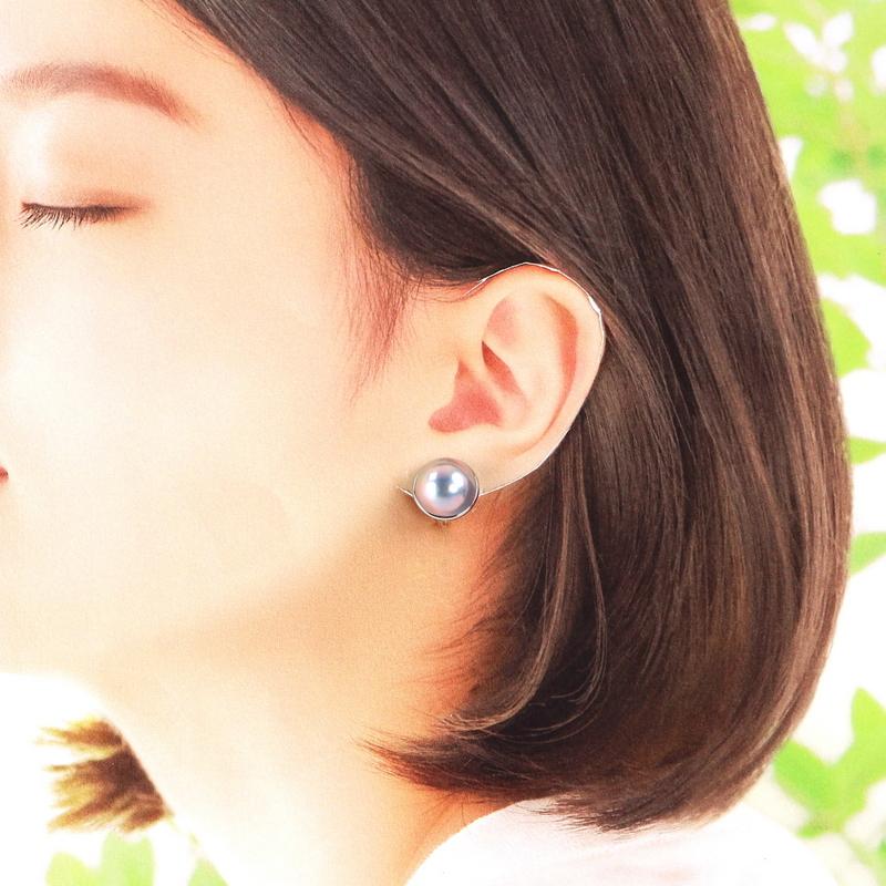 イヤリング レディース Pt900×850 マベパール 13.8mm 14.0mm 5.6g 