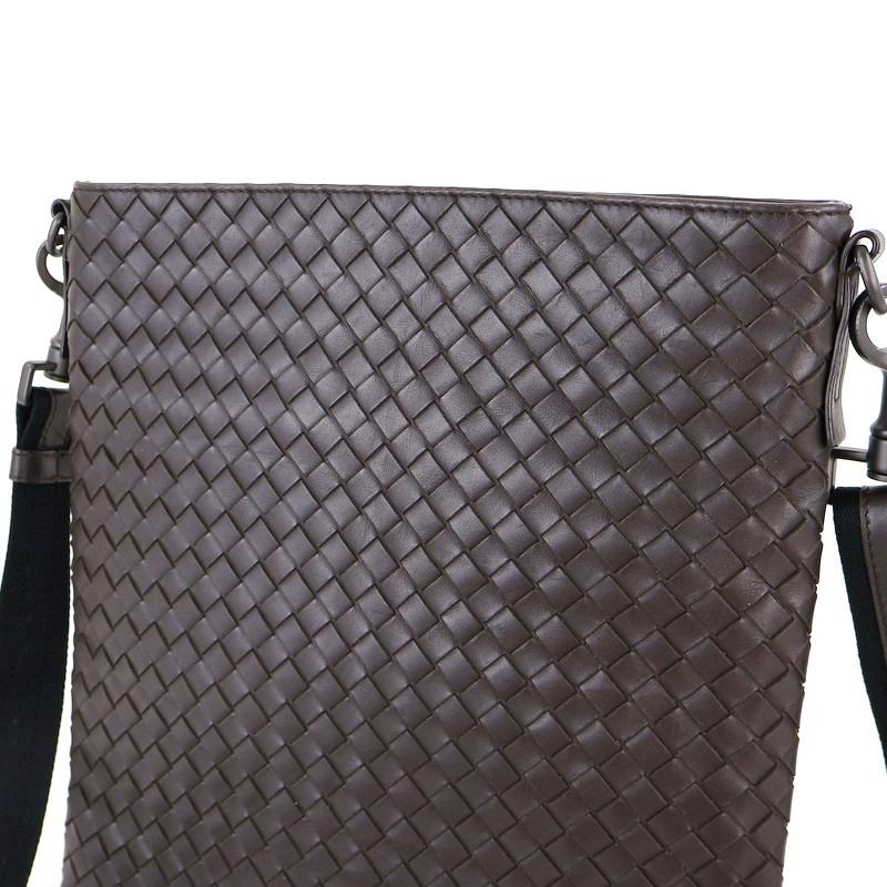 ボッテガヴェネタ イントレチャート ダークブラウン レザー ショルダーバッグ BOTTEGA VENETA ボッテガヴェネタ ショルダーバッグ サコッシュ