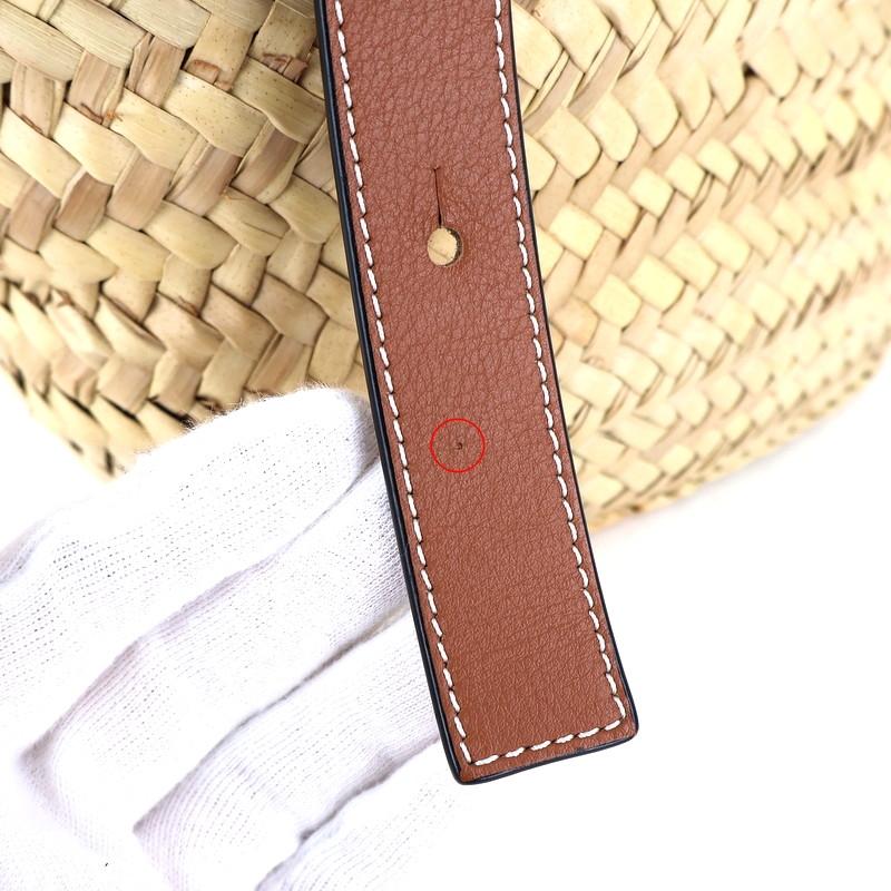 LOEWE バスケットバッグ（ヤシの葉&カーフ）ナチュラル×ブラウン かごバッグ LOEWE（ロエベ） バッグ 中古 バスケットバッグ スモール ヤシの葉