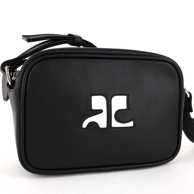 【入手困難】クレージュ カメラバッグ ショルダー 黒 本革 riri フランス製 courreges（クレージュ） バッグ レディース Reedition リエディション