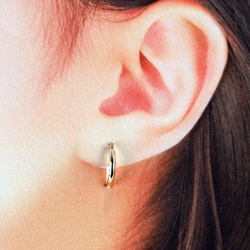 ピアス 18金 K18YG フープピアス 両耳用 1.2g 2mm幅 ジュエリー 地金