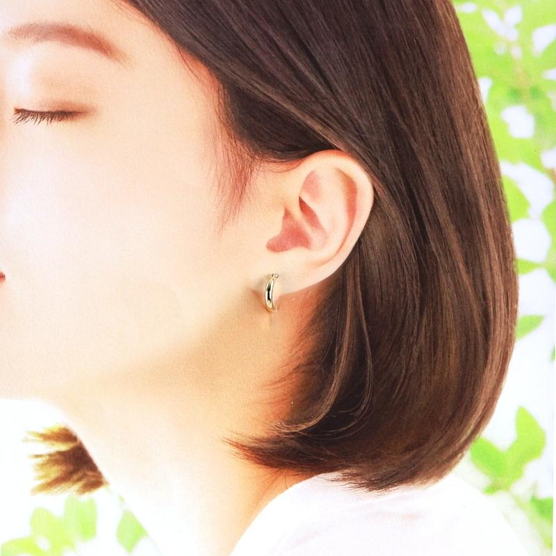 ピアス 18金 K18YG フープピアス 両耳用 1.4g 3mm幅 ジュエリー 地金 