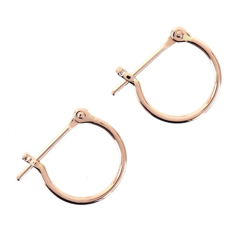 ピアス 18金 フープ K18PG ピンクゴールド 両耳用 0.4g 1mm幅