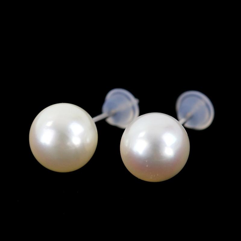 パール ピアス Pt850 真珠 約8.5mm 両耳用 一粒 プラチナ850 パール 