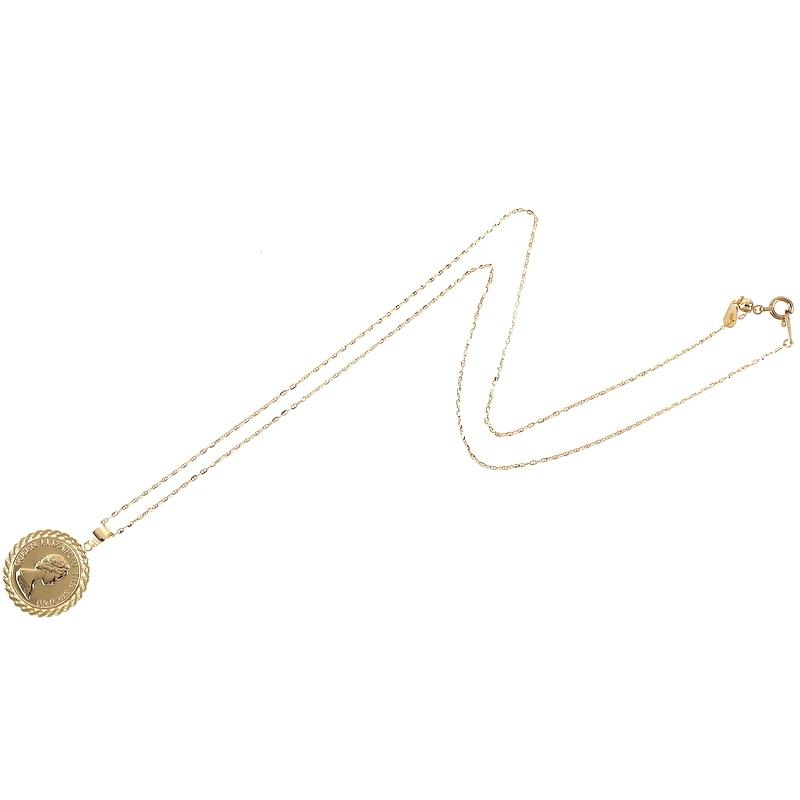 ネックレス 18金 エリザベス女王 コインモチーフ 45cm 2.2g