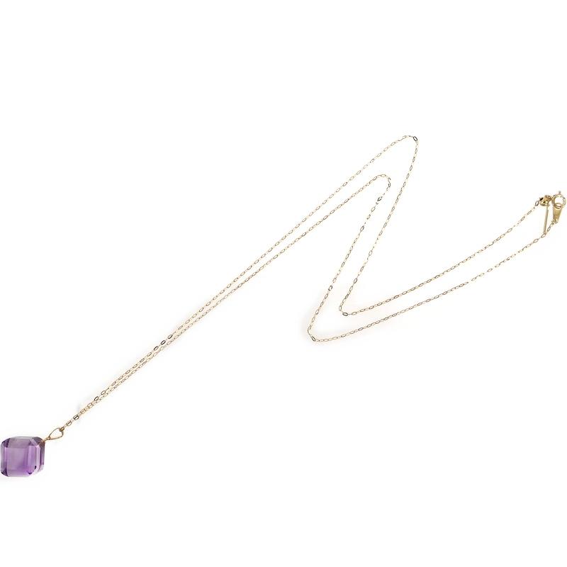 ネックレス 18k レディース アメジスト 15.00ct K18YG イエロー