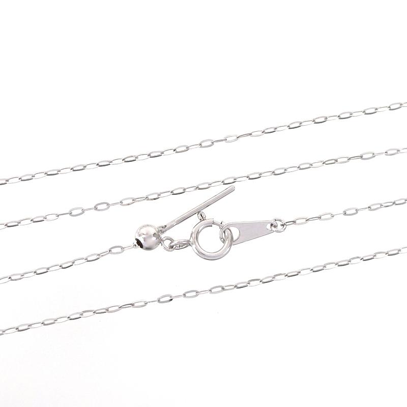 ネックレス チェーン 18k 平あずき 60cm 0.9g アジャスター付き K18WG 