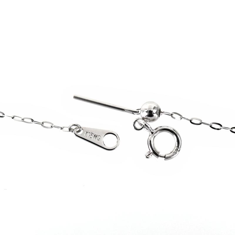 ネックレス チェーン 18k 平あずき 60cm 0.9g アジャスター付き K18WG 
