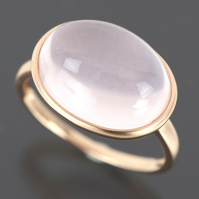 指輪 ローズクォーツ レディース オーバル カボション 11.00ct 20.5号