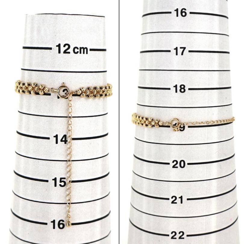 ブレスレット 18金 ボールデザイン 13cm〜19cm 3.2g K18YG