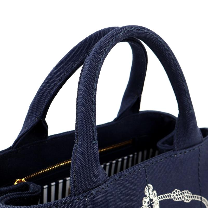 CANAPA プラダ バッグ カナパ トートバッグ ネイビー BALTICO TALCO