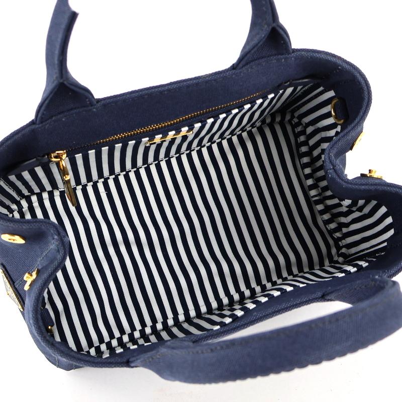 CANAPA プラダ バッグ カナパ トートバッグ ネイビー BALTICO TALCO