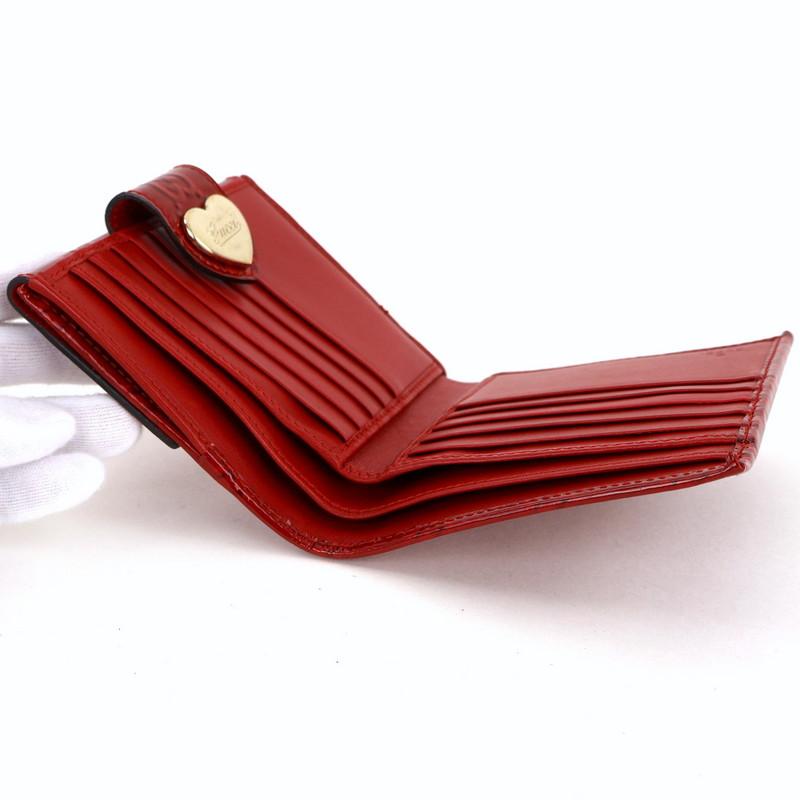 グッチ　ハート　ウォレット　財布 GUCCI グッチ 財布 レディース エナメル パテントレザー Wホック