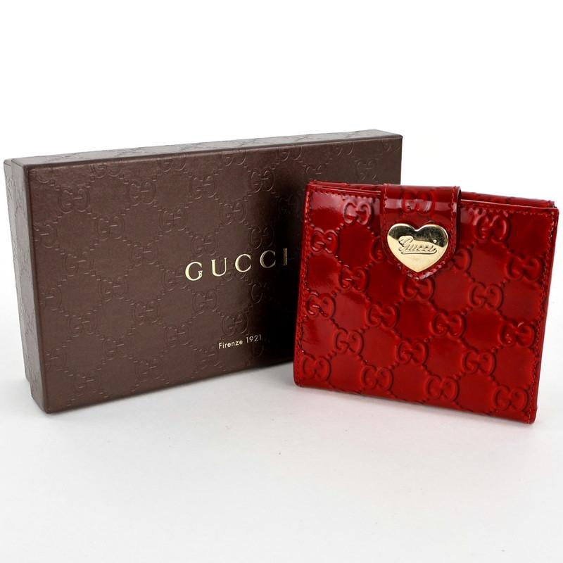 GUCCI グッチ 財布 レディース エナメル パテントレザー Wホック