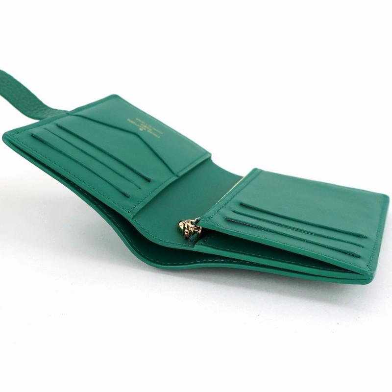 【新品未使用】ルイヴィトン グリーン レザー 三つ折り財布 LOUIS VUITTON ルイヴィトン 財布 レディース LVヴェルティカル