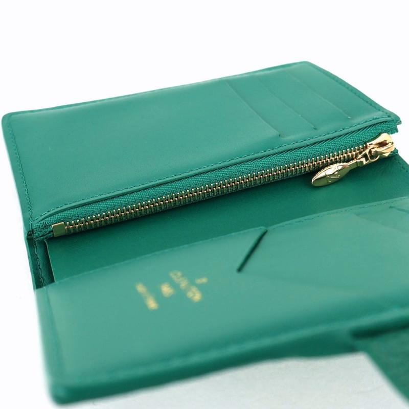 【新品未使用】ルイヴィトン グリーン レザー 三つ折り財布 LOUIS VUITTON ルイヴィトン 財布 レディース LVヴェルティカル