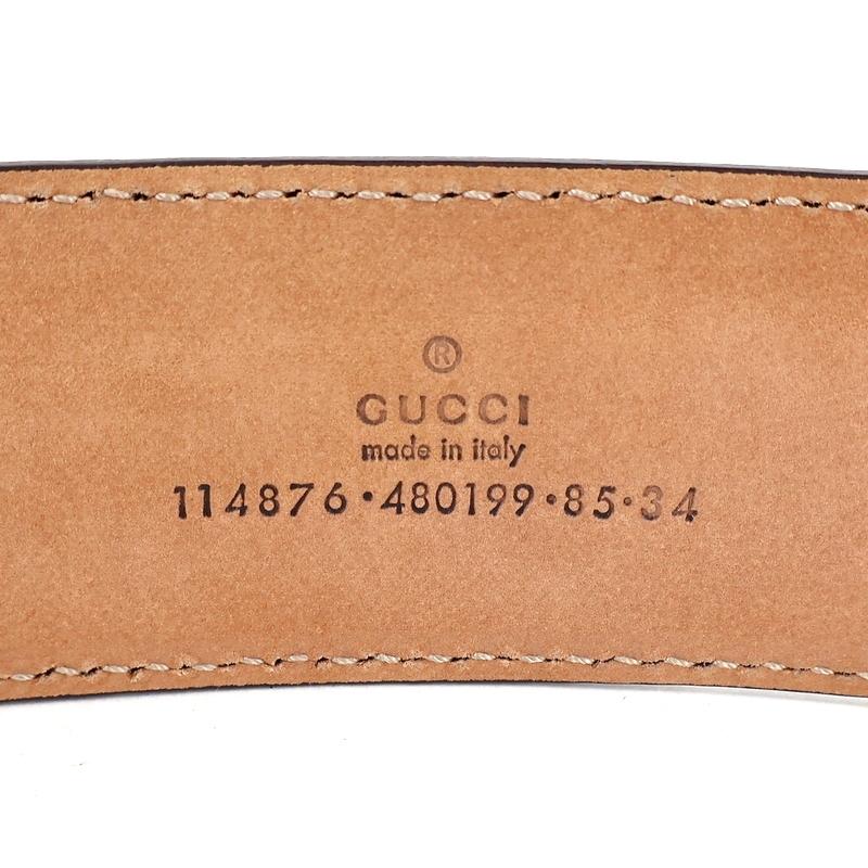 GUCCI（グッチ） メンズベルト 85/34 インターロッキングG ダーク