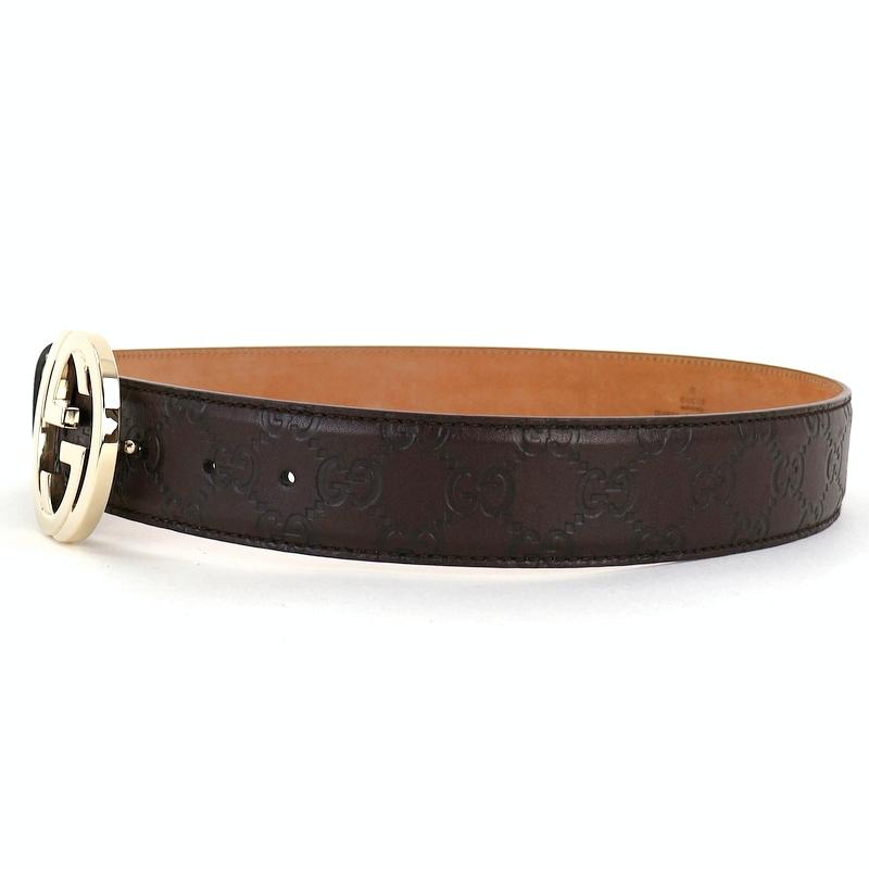 GUCCI グッチ ベルト グッチシマ インターロッキング レザー エンボス