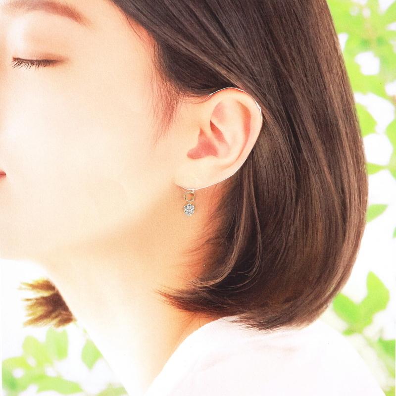 ピアスチャーム レディース ダイヤモンド 各0.25ct 18k 18金 イエロー