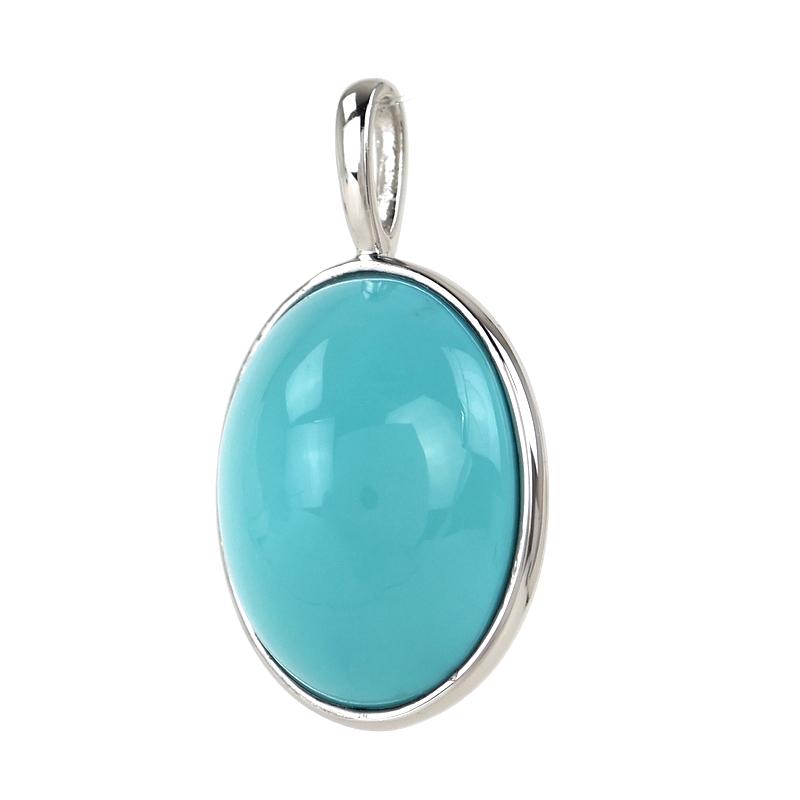 トルコ石 ペンダントトップ Pt950 3.0g 6.00ct カボションカット