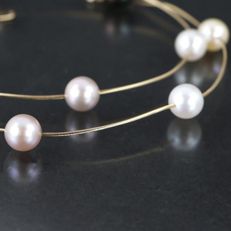 TASAKI（タサキ） パールステーションネックレス 9石 46cm K18YG 真珠